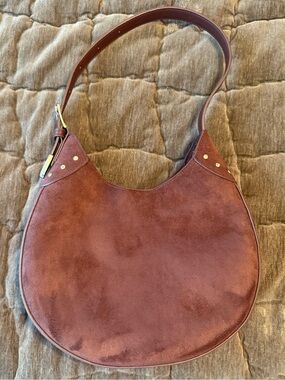 Universal Thread Burgundy Suede Crescent Shoulder Bag